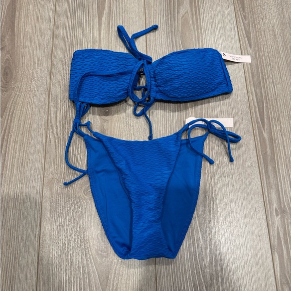 Victoria's Secret Other - Victoria’s Secret Blue Textured Bikini Set Colorful Beachy Spring Break Coastal